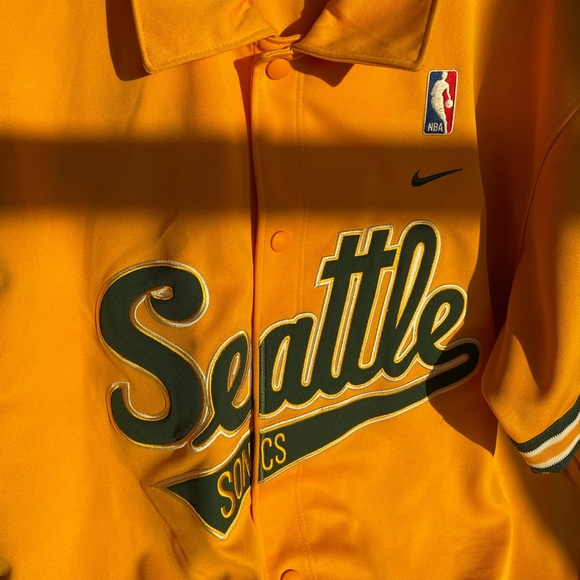 Vintage Seattle Sonics Basketball Warmup Jersey Authentic Sewn Nike Supersonics - Picture 11 of 14